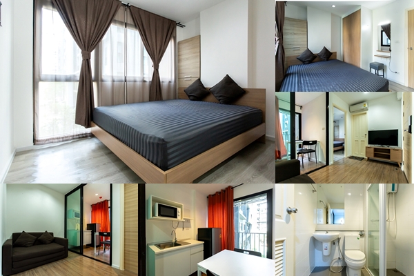 For RentCondoOnnut, Udomsuk : Condo for rent, ready to move in, fully furnished, Soi Sukhumvit 101/1, near BTS Udomsuk, area 25 sq m., 1 bedroom, 1 bathroom, with washing machine. The air in the room is cool. Even without turning on the air conditioner, only 8,000 baht/month, contact