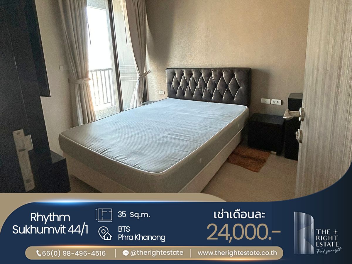For RentCondoOnnut, Udomsuk : 🌿Rhythm Sukhumvit 44/1🌿 Nice room nice decoration 🛏 1 Bed - 35 Sq.m. close to BTS Phra Khanong