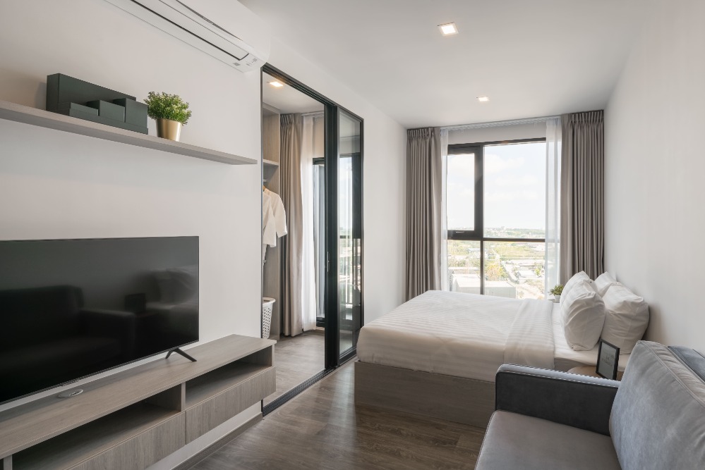 ให้เช่าคอนโดระยอง : ✅Ready to move🔥 Notting Hill Rayong City  Condo for rent 1 Bedroom with walk in closet 26sqm ✅ Accept minimum 3 months contract (Service residence by Hampton)