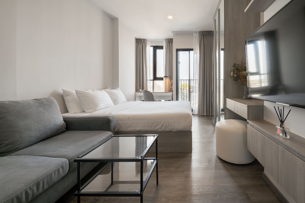 ให้เช่าคอนโดระยอง : ✅ให้เช่าคอนโด น็อตติ้ง ฮิลล์ ระยอง ห้องสตูดิโอ ติดแยกเนินสำลี ใกล้นิคมมาบตาพุด ระยอง 🔥 (Service residence by Hampton) ✅ รับสัญญาเช่า 6 ดือนขึ้นไป