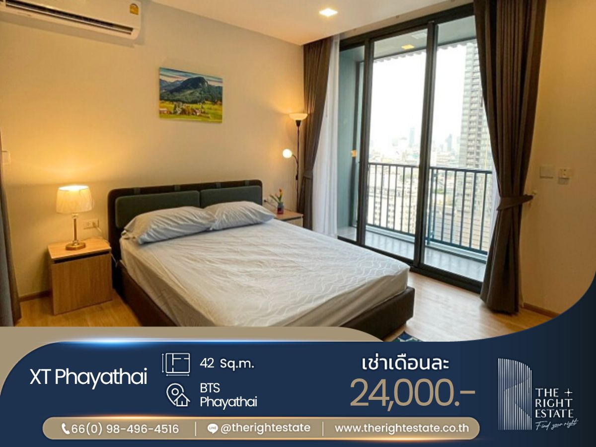 For RentCondoRatchathewi,Phayathai : 🌿 XT Phayathai 🌿 New and Nice Room 🛏 1 Bed 42 sq.m.  - Next to BTS Phayathai