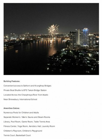 ขายคอนโดวงเวียนใหญ่ เจริญนคร : Watermark Chaophraya, 242.12 sqm. Spacious, River view, Three Bedrooms, Two Parking lot Condo for Sale at Watermark Chaophraya.