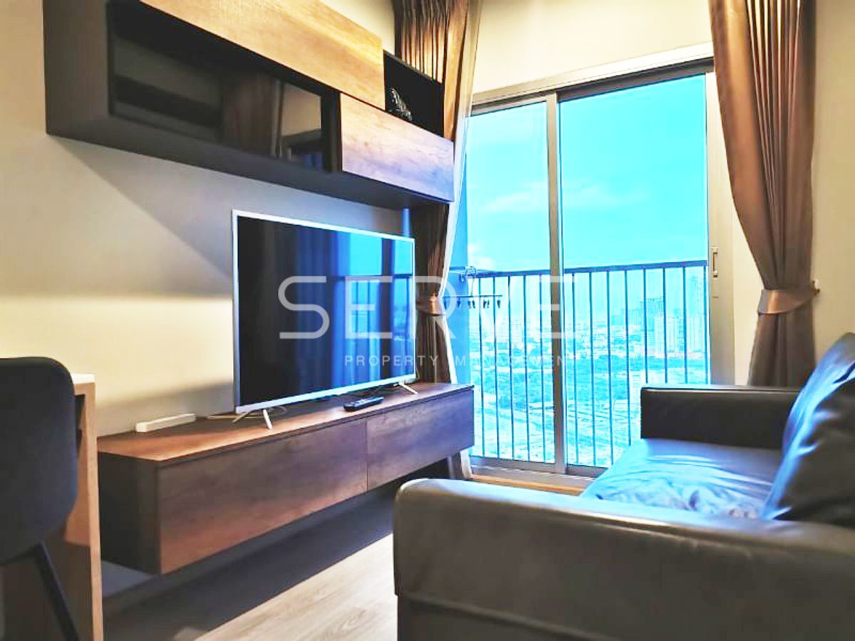 For RentCondoRatchadapisek, Huaikwang, Suttisan : 1 Bed Nice Room & Nice View Super High Fl 35+ Good Location MRT Thailand Cultural Centre 80 m.@ Noble Revolve Ratchada