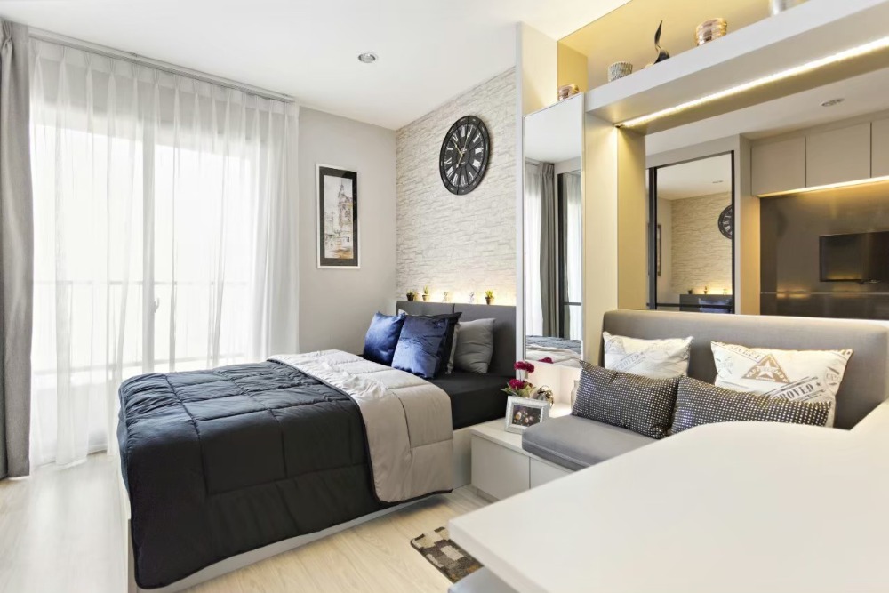 For SaleCondoBangna, Bearing, Lasalle : Loss sale, Studio room, Ideo Mobi Sukhumvit Eastgate, 12th floor, beautiful room, beautiful view.