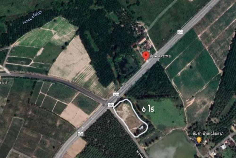 For SaleLandPattaya, Bangsaen, Chonburi : Land for sale, 6 rai, next to 2 roads, Nong Suea Chang Subdistrict Nong Yai District Chonburi Province Road No. 3245
