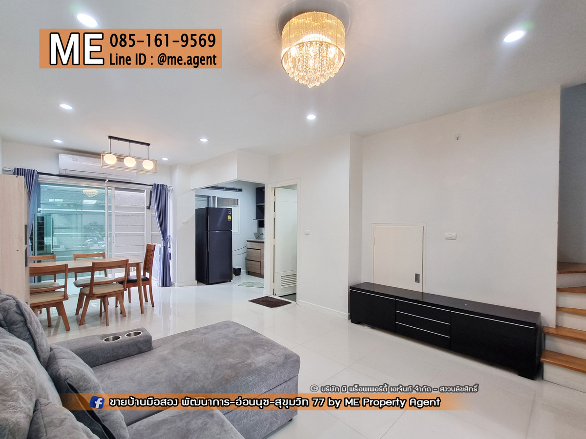 For RentTownhomePattanakan, Srinakarin : Urgent for rent! 3-story townhouse, Patio Pattanakarn 38, at the beginning of the project, fully furnished, ready to move in immediately, near Ekkamai, Thonglor, Sukhumvit, call 064-954-9619 (RTH13-18)