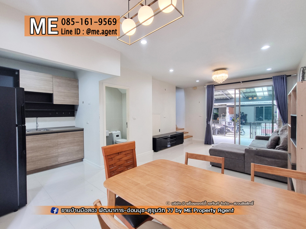 For RentTownhomePattanakan, Srinakarin : Urgent for rent! 3-story townhouse, Patio Pattanakarn 38, at the beginning of the project, fully furnished, ready to move in immediately, near Ekkamai, Thonglor, Sukhumvit, call 064-954-9619 (RTH13-18)