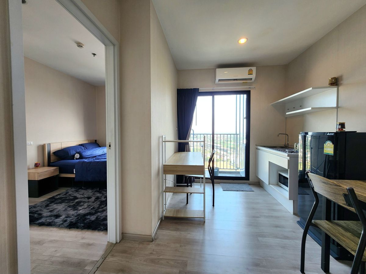 For RentCondoNonthaburi, Bang Yai, Bangbuathong : Status as shown in the cover photo**Vacant room, newly purchased washing machine** For rent, Plum Central Phase 1!! Real room photos, real sound!! East view, morning sun is not hot SN490.46