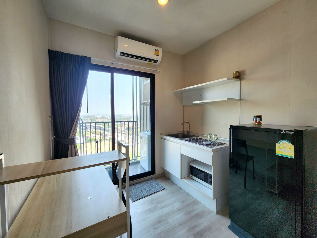 For RentCondoNonthaburi, Bang Yai, Bangbuathong : Status as shown in the cover photo**Vacant room, newly purchased washing machine** For rent, Plum Central Phase 1!! Real room photos, real sound!! East view, morning sun is not hot SN490.46