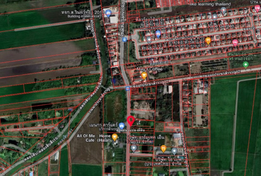 ขายที่ดินมีนบุรี-ร่มเกล้า : ขาย ที่ดินเปล่า 1 งาน ( 109 ตารางวา ) ติดถนนประชาสำราญ แขวงหนองจอก เขตหนองจอก กรุงเทพมหานคร