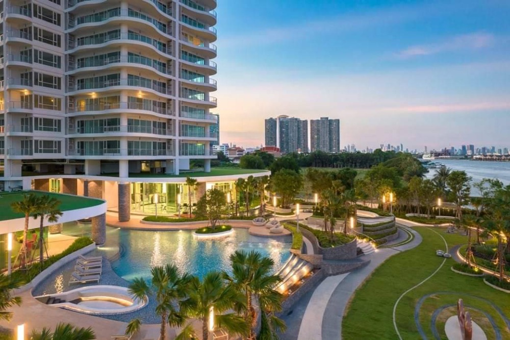 For RentCondoRama3 (Riverside),Satupadit : For Rent 3 bed, area 156 sq.m., many rooms to choose from, Supalai Riva Grand, the most special price. New riverfront condo next to Rama 3 Road.