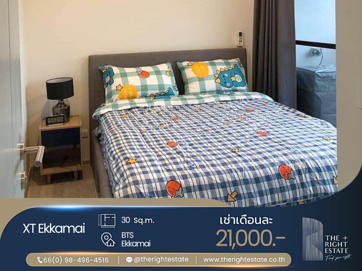 For RentCondoSukhumvit, Asoke, Thonglor : 🌿XT Ekkamai🌿 Nice room Nice view 👜 1 Bed 30.48 sq.m. Price negotiable!!! - close to BTS Ekkamai