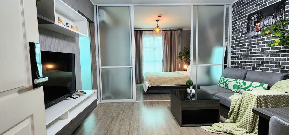 For RentCondoChiang Mai : For rent, annual contract, D Condo Pink Chiang Mai, 4th floor, 1 year contract or more