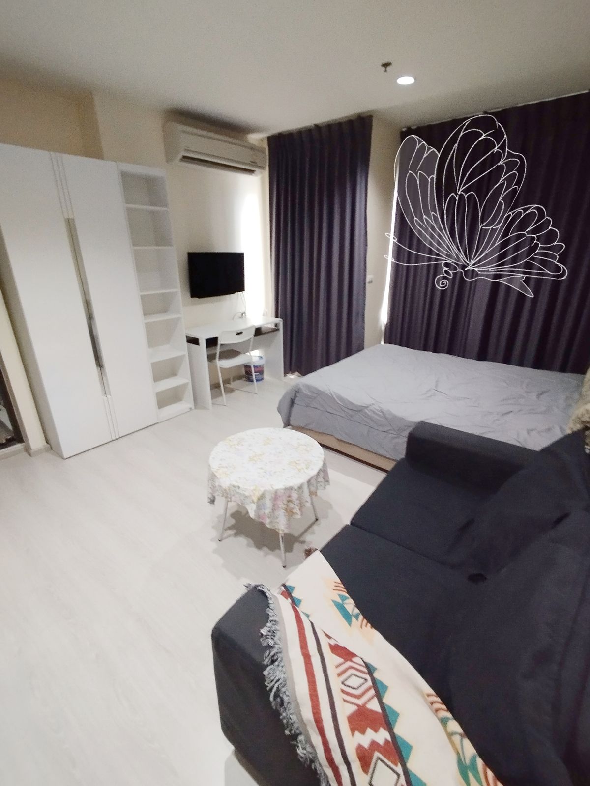 For RentCondoRama9, Petchburi, RCA : 🍀Condo for rent Rhythm Asoke 1 near MRT Rama 9 and APL Makkasan, beautiful room, 2 bedrooms, 22 sq m., fully furnished, washing machine, only 14000-