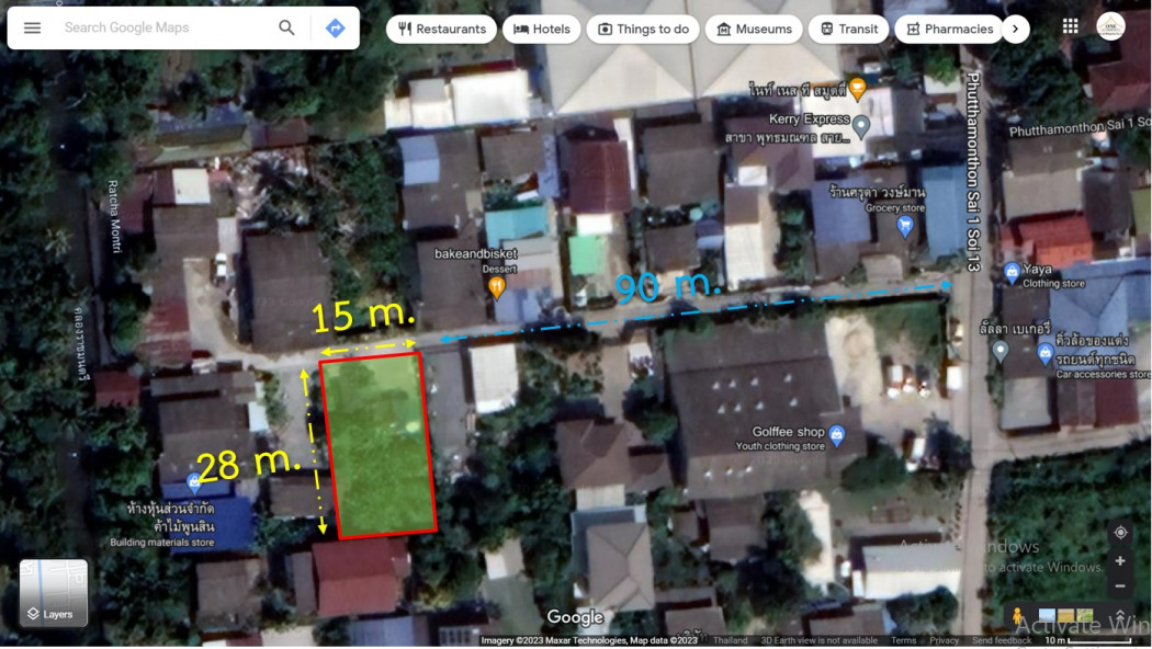 For SaleLandPhutthamonthon, Salaya : Land for sale, filled, Phutthamonthon Sai 1, Soi 13, size 1 ngan, 8 square wa, near the main road
