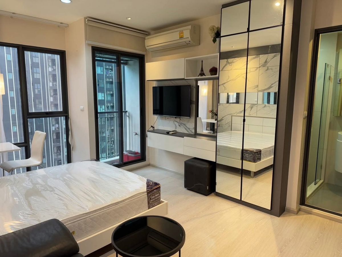 For RentCondoRama9, Petchburi, RCA : 🍀Condo for rent Rhythm Asoke 1 near MRT Rama 9 and APL Makkasan, beautiful room, 2 bedrooms, 22 sq m., fully furnished, washing machine, only 14000-