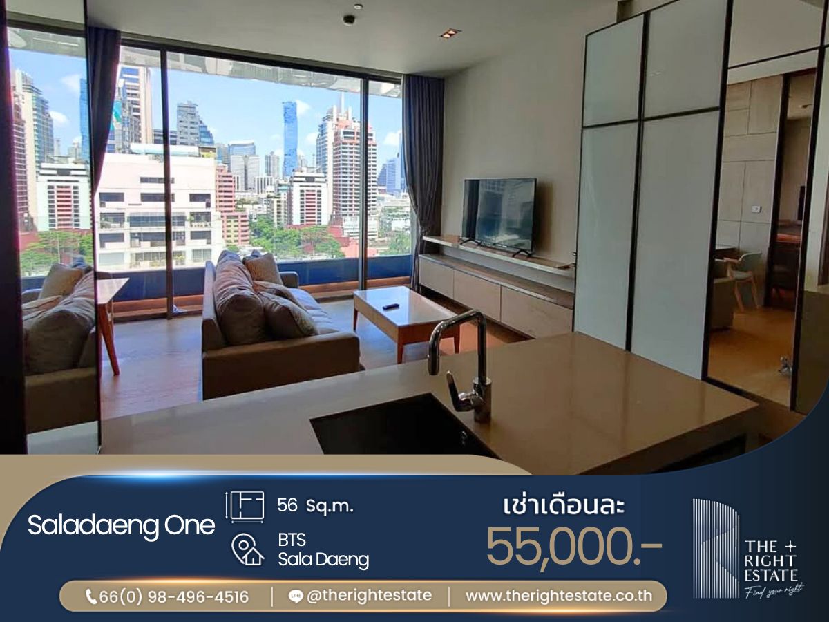 For RentCondoSilom, Saladaeng, Bangrak : 🌿Saladaeng One🌿 Nice room nice decoration 🛏 1 Bed 56 sq.m, price negotiable!!! - Next to BTS SalaDaeng