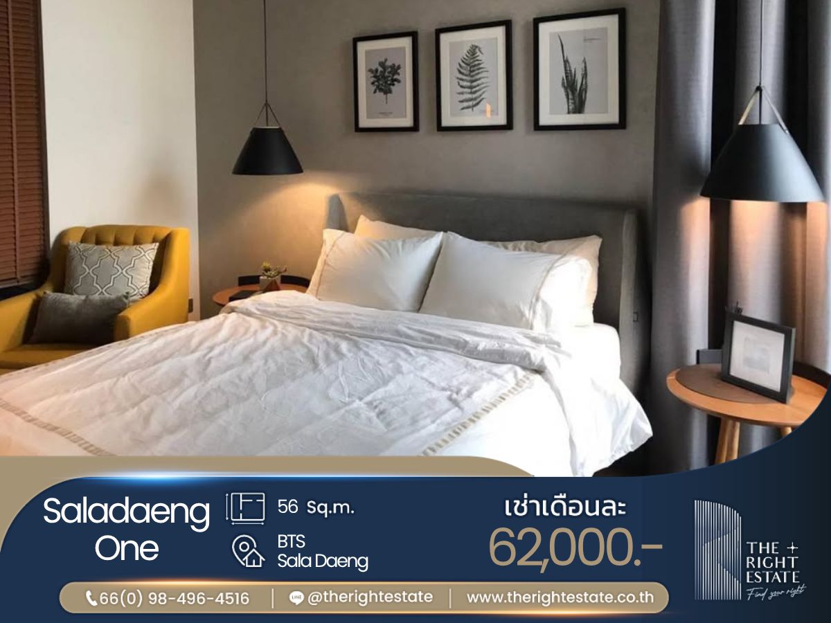 For RentCondoSilom, Saladaeng, Bangrak : 🌿Saladaeng One🌿 Nice room nice decoration 🛏 1 Bed 56 sq.m, price negotiable!!! - Next to BTS SalaDaeng