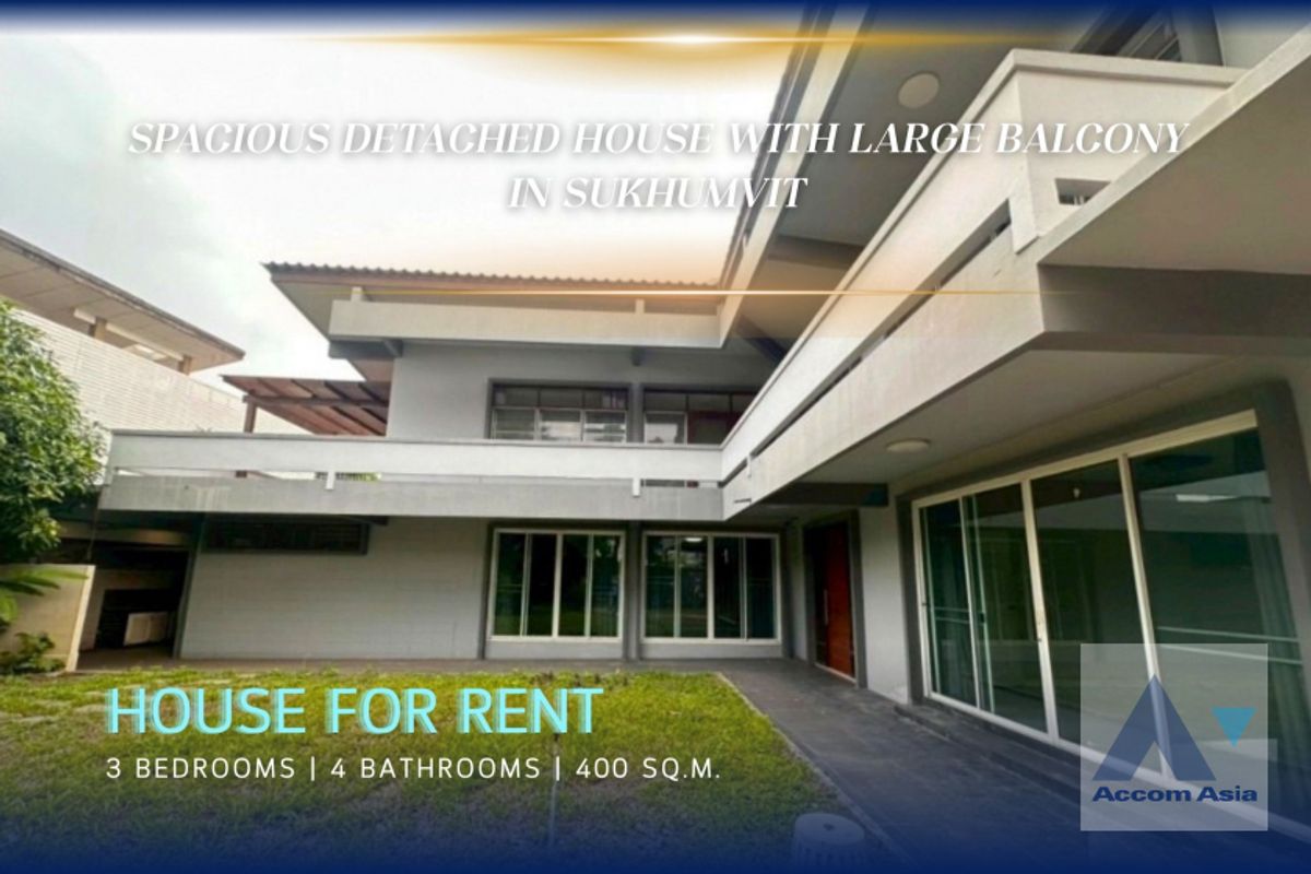 ให้เช่าบ้านสุขุมวิท อโศก ทองหล่อ : 🔼 AccomA 🔽 House with garden view in Sukhumvit (AA43898)