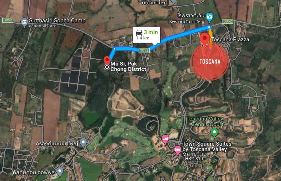 For SaleLandPak Chong KhaoYai : Land for sale 5-2-40 rai, Pak Chong, Khao Yai, good location, near tourist attractions Toscana, about 1 km.