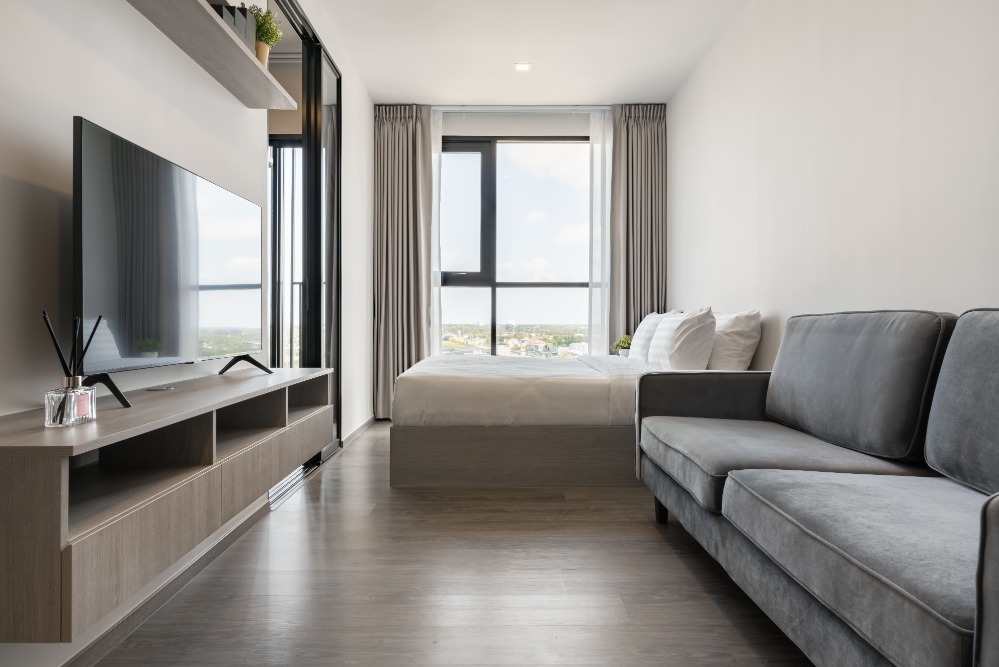 ให้เช่าคอนโดระยอง : ✅Hot deal 🔥ให้เช่าคอนโด นอตติ้ง ฮิลล์ ระยอง 1 Bedroom with walk in closet 26 ตรม.  ติดแยกเนินสำลี ใกล้นิคมมาบตาพุด ระยอง 🔥 (Service residence by Hampton) ✅ รับสัญญาระยะ 6 เดือนขึ้นไป