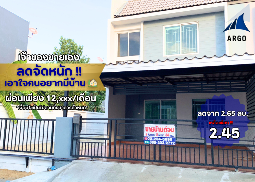 For SaleTownhomeChaengwatana, Muangthong : The Colors Tiwanon - Chaengwattana !!Direct deal from owner