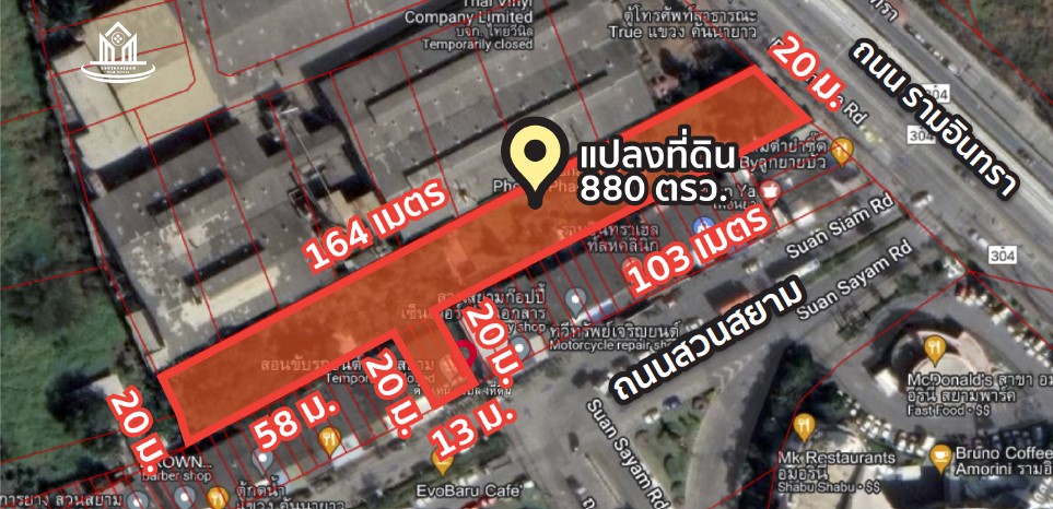 For SaleLandNawamin, Ramindra : Land for sale, reclamation, next to Ram Inthra Road, area 824 sq m., near the Pink Line BTS station, Nopparat Station.