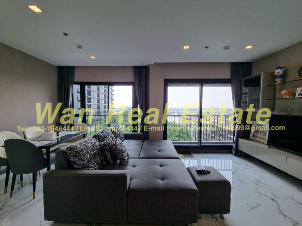 For RentCondoRattanathibet, Sanambinna : For rent, The politan Rive, 2 bedroom type, 60 sq m, garden view, river view, lowest price project