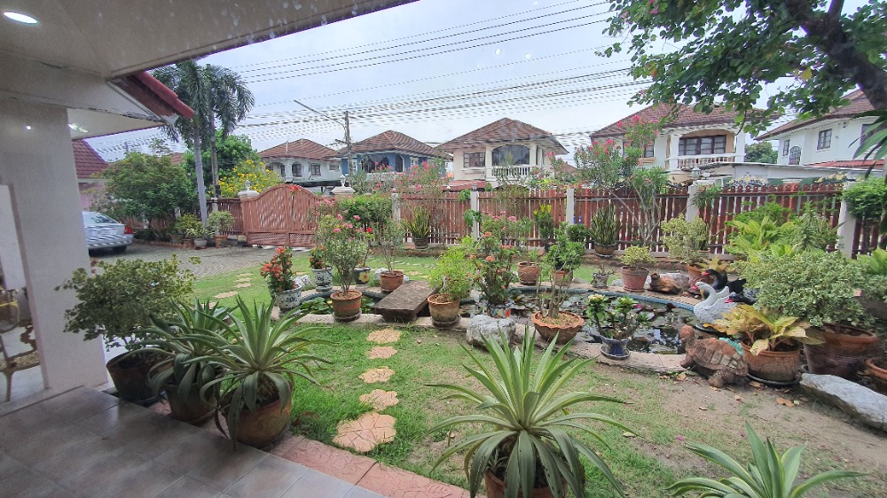 For SaleHousePathum Thani,Rangsit, Thammasat : Single house for sale on the waterfront, ready to move in, Thararin Village, Rangsit, Khlong 2, Lam Luk Ka, Pathum Thani.