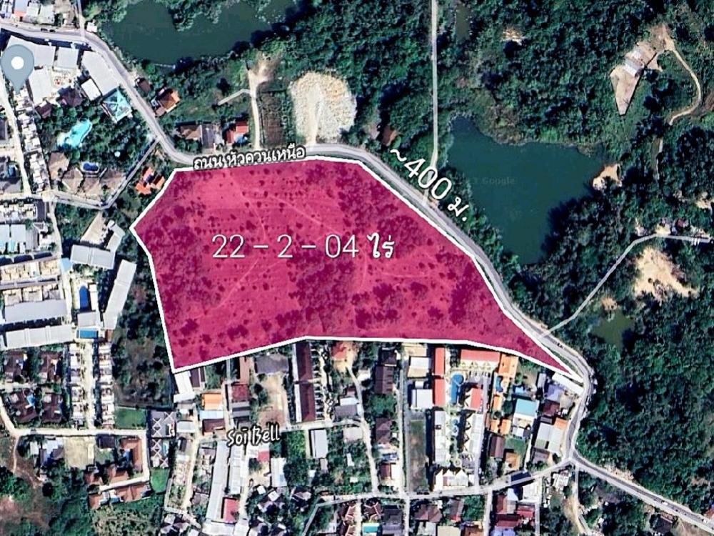 For SaleLandPhuket : Land for sale, Phuket, Kamala Subdistrict, beautiful plot, good location, near the beach 1.2 km, 22 rai, width 400 m.