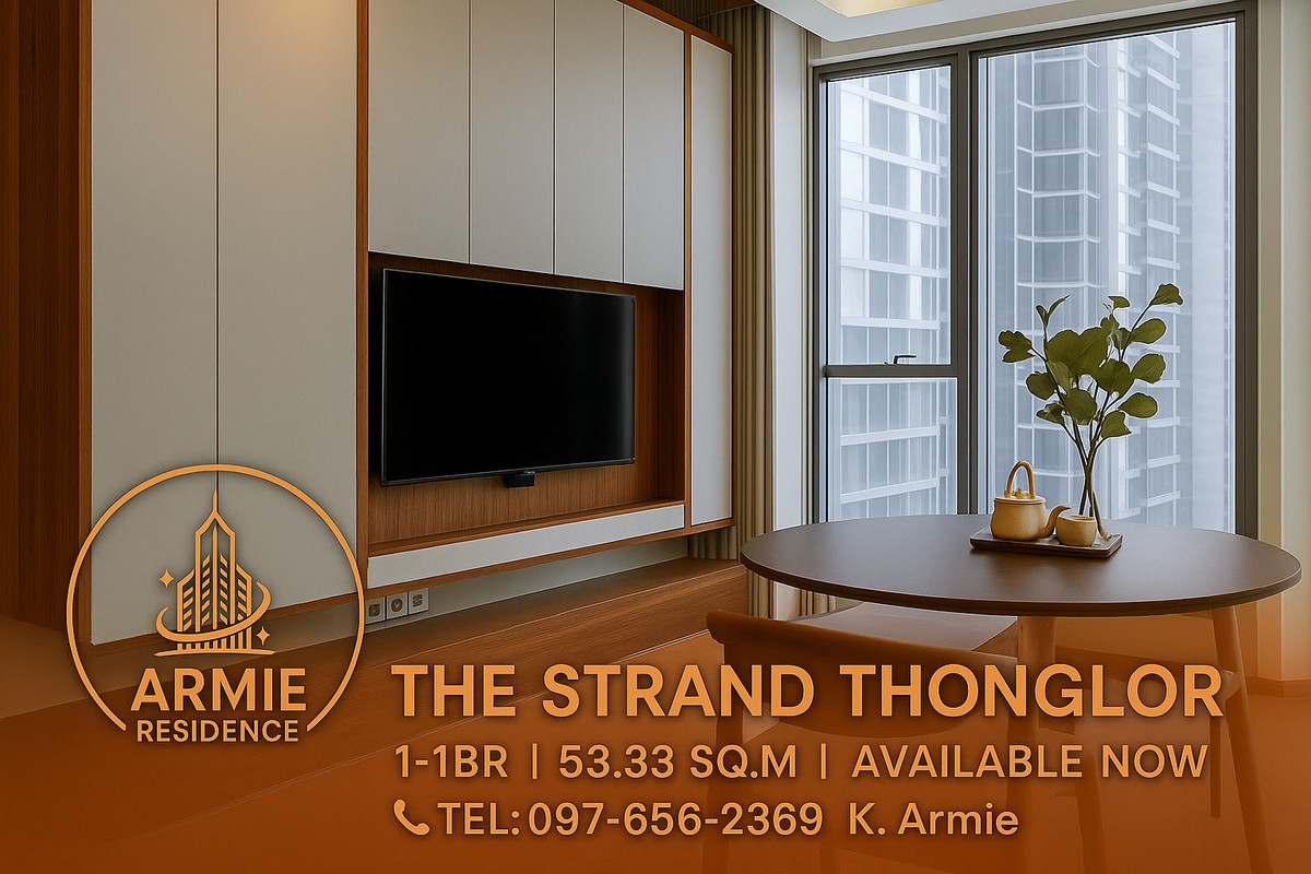 For RentCondoSukhumvit, Asoke, Thonglor : The Strand Thonglor | 1-1BR 53.33 sqm | Available now | Tel: 097-656-2369 