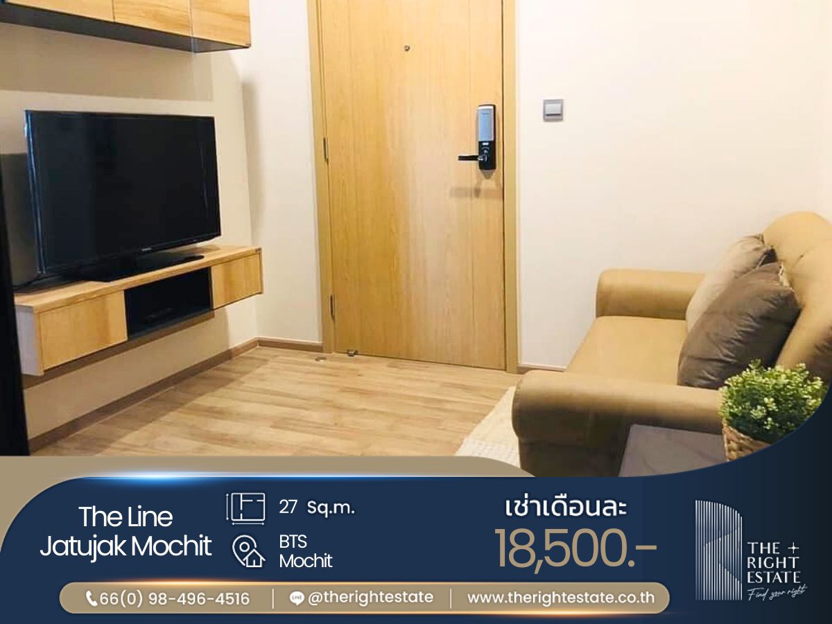 For RentCondoSapankwai,Jatujak : 🌿The Line Jatujak-Mochit🌿 Nice room fully decoration 🛏 1 Bed 27 sq m, price is negotiable!!! - Next to BTS Mochit