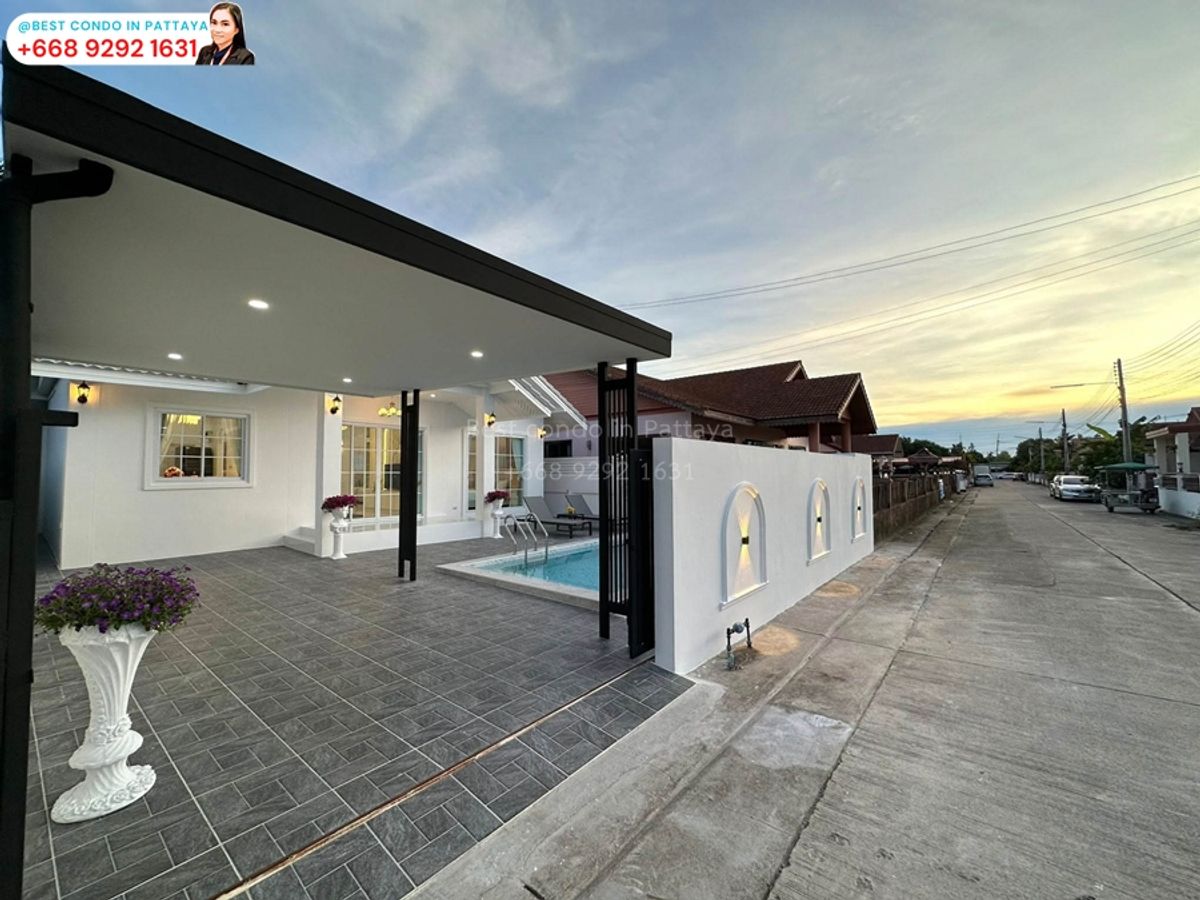 For SaleHousePattaya, Bangsaen, Chonburi : Single-storey home in Khao Makok 2 Soi, Chaiyapruek 2 Road. Just opposite Chaiyapruek Sports Stadium, close to Jomtien Beach — fully furnished and move-in ready. #PropertyCode426