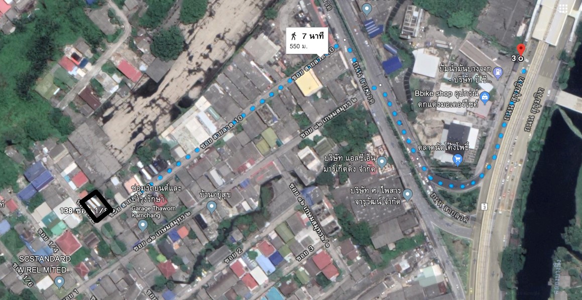 For SaleLandSamut Prakan,Samrong : Land for sale, near BTS Sai Road, Soi 10, Pak Nam, Samut Prakan, size 118 sq.m., corner plot, adjacent to the road on both sides, width 32 m., 25 m.