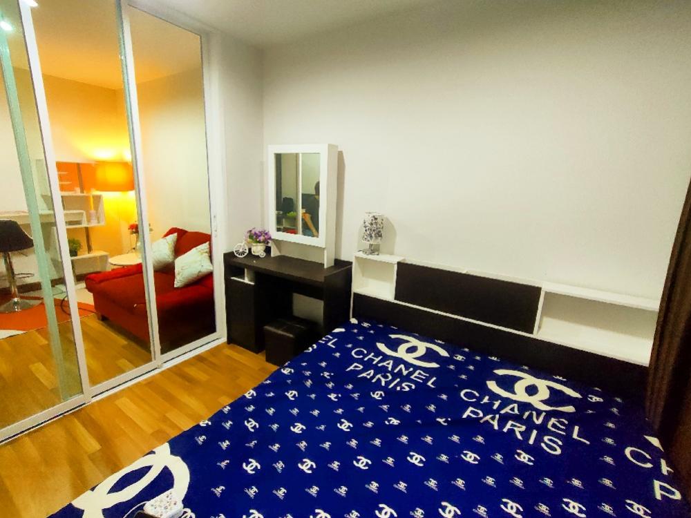 For RentCondoOnnut, Udomsuk : Sale - Rent Regent Sukhumvit 81 BTS On Nut 28sqm 1Bed B 6fl.Fully Furnish, complete electrical appliances, can move in, built-in kitchen Air conditioner 12,000BTU 100% UV protection curtain, room divider glass Water heater, 5-foot bed and mattress, wardro