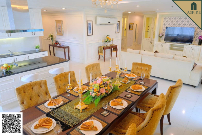 For RentCondoSukhumvit, Asoke, Thonglor : [For Rent] Duplex Penthouse Piyathip Place, 4 Bedrooms, 24-25th floor, Near BTS Phrom Phong