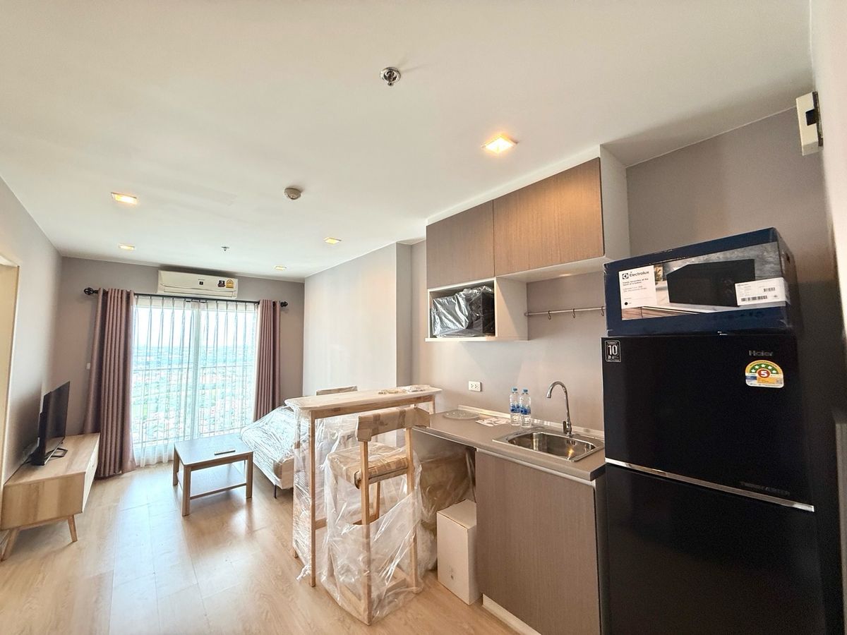 For RentCondoNonthaburi, Bang Yai, Bangbuathong : For rent!!️ Casa Condo @MRT Sam Yaek Bang Yai, 29th floor, studio room, east side, complete electrical appliances, area size 21 sq m, room ready to move in