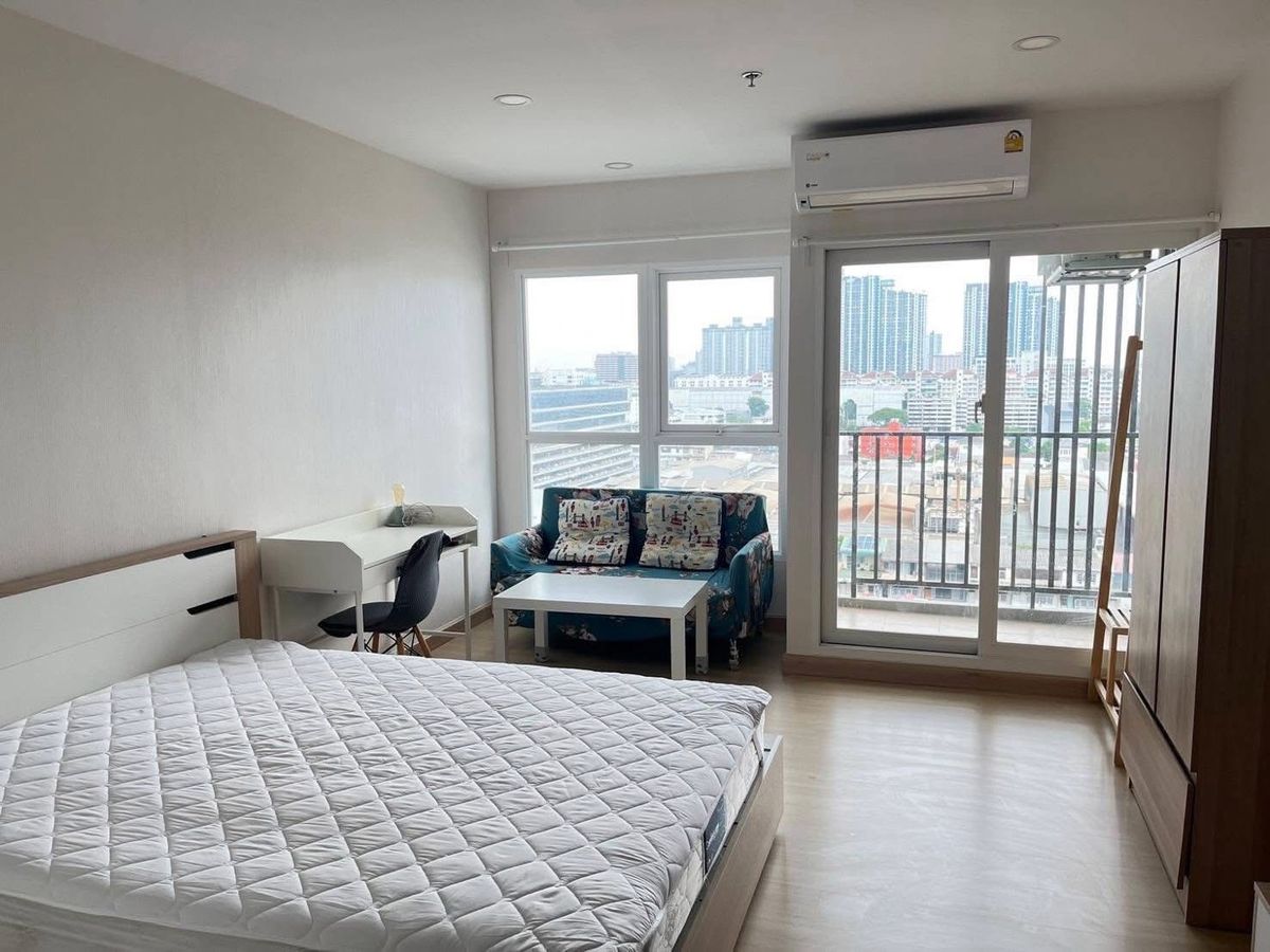 For RentCondoRamkhamhaeng, Hua Mak : For rent Supalai Veranda Ramkhamhaeng 1 bedroom, 1 bathroom, 35 sq m, Building B, 8th floor, east side, fully furnished and electrical appliances, ready to move in