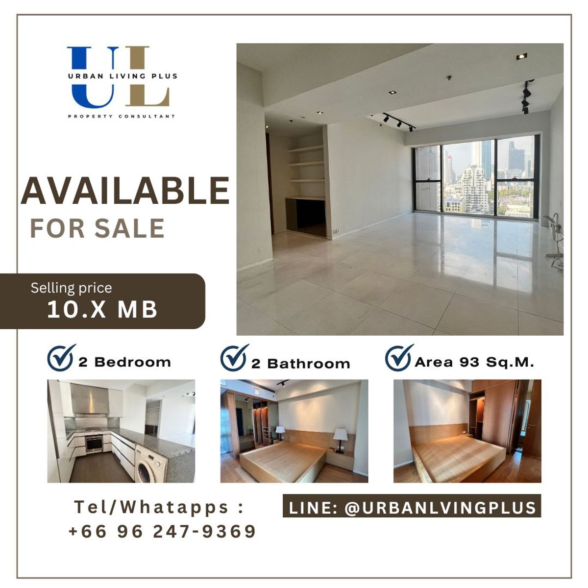 For SaleCondoSathorn, Narathiwat : ( U20230707130 ) Tel/Line 096-2479369 , FOR SELL The Met Sathorn, 2 bedroom, 2 bathroom, unfurnished, Special Deal!!✨✨
