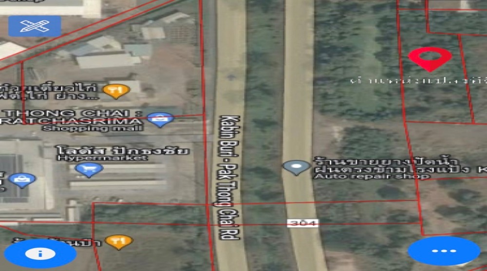 ขายที่ดินโคราช นครราชสีมา : ถนน ทางหลวงแผ่นดินหมายเลข 304 ต.เมืองปัก อ.ปักธงชัย จ.นครราชสีมา,