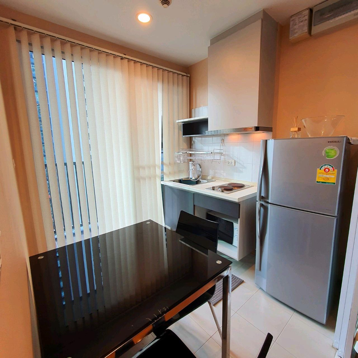 For RentCondoOnnut, Udomsuk : New room, never rented, beautiful view, rent 1 bedroom, 1 bathroom, The Base Sukhumvit 77