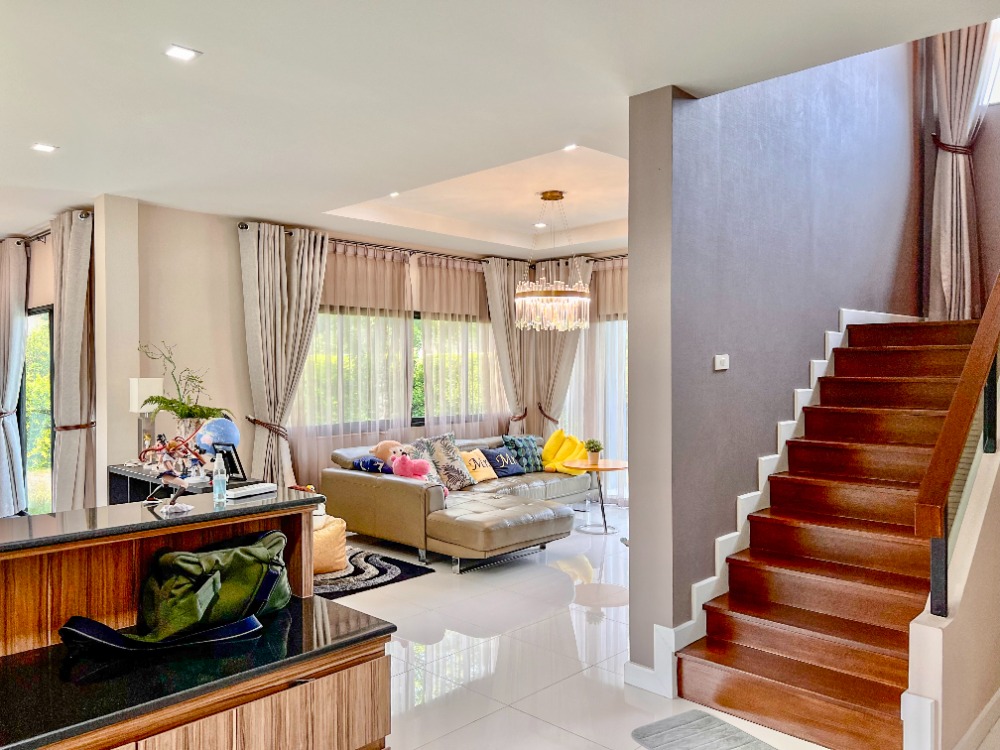 For SaleHousePathum Thani,Rangsit, Thammasat : House for sale, 88/10, well decorated, ready to move in, Baan Bunyakorn Lake Park, Rangsit, Klong 6.