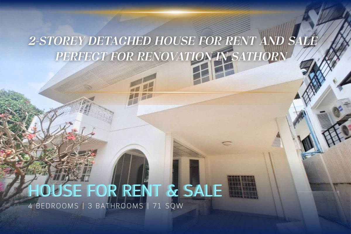 For SaleHouseSathorn, Narathiwat : 🔼AccomA🔽 Home Office 3 Beds House for Sale in Sathorn, MRT Khlong Toei