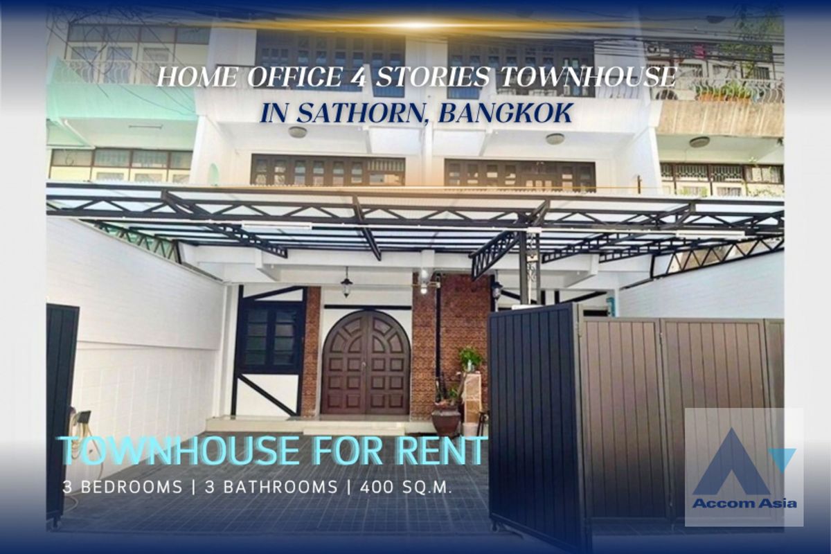 ให้เช่าโฮมออฟฟิศสาทร นราธิวาส : 🔼AccomA🔽 Home Office Classic house with wood interior and spiral staircase in Sathorn (AA34027)