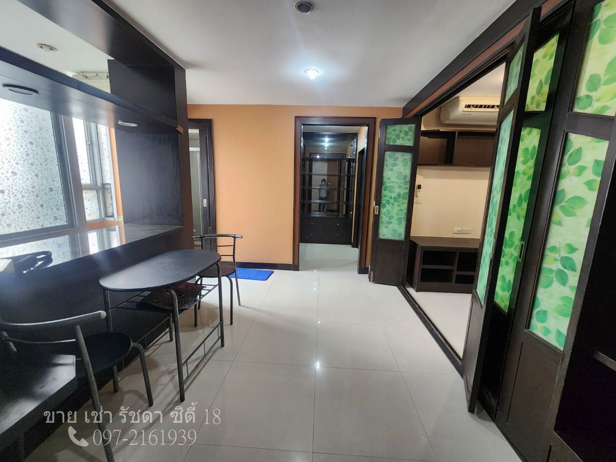 For RentCondoRatchadapisek, Huaikwang, Suttisan : 📣Condo for rent, corner room, large area, Ratchada City, near MRT Huai Khwang, ready to move in