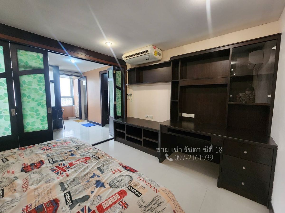 For RentCondoRatchadapisek, Huaikwang, Suttisan : 📣Condo for rent, corner room, large area, Ratchada City, near MRT Huai Khwang, ready to move in