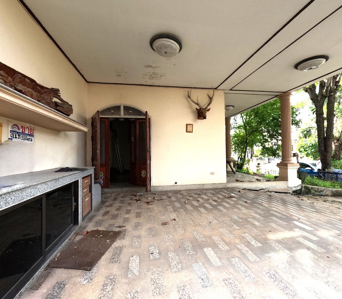 For SaleHouseRama 2, Bang Khun Thian : For sale or rent, single house, Chicha Country Club Village, Rama 2, 91.2 sq m. Decorated with good wood throughout the house, strong structure