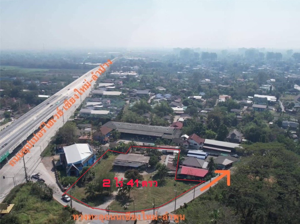 For SaleLandChiang Mai : Land for sale, Chiang Mai, Saraphi, near the Super Highway 50 meters, TOT intersection