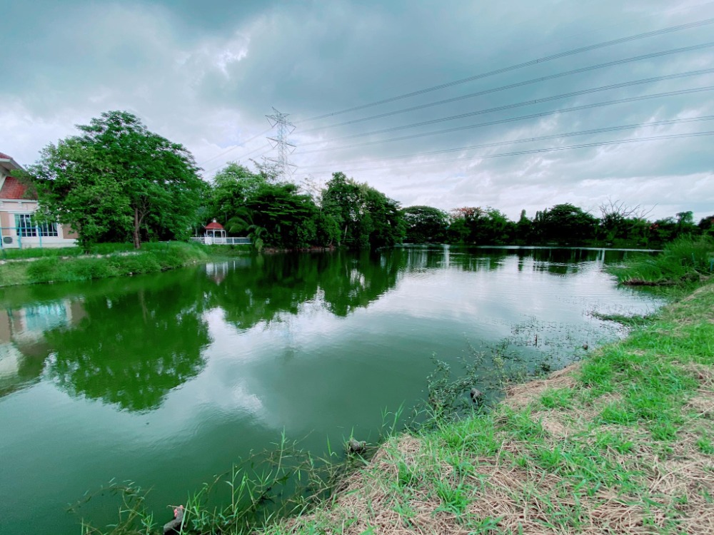 For SaleLandPhutthamonthon, Salaya : Selling below appraisal!! Land by the water, suitable for building houses, cafes, restaurants, coffee shops, peaceful atmosphere, Krisada Nakorn Village 18