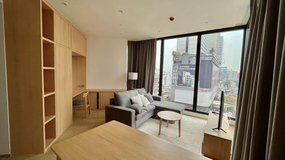 For RentCondoRama9, Petchburi, RCA : For rent, Ashton Asoke-Rama 9, new room, beautifully decorated in Muji style, 2 bedrooms, 2 bathrooms, comes with washing machine/dryer.